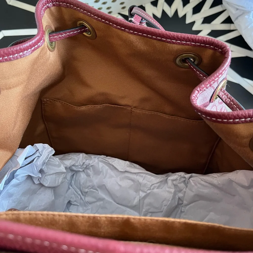 Coach Wine Sullivan Backpack In Signature Chambray